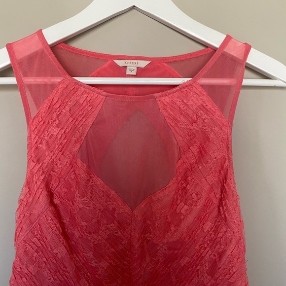 GUESS Coral Crinkle Lace Dress - Picture 5 of 6